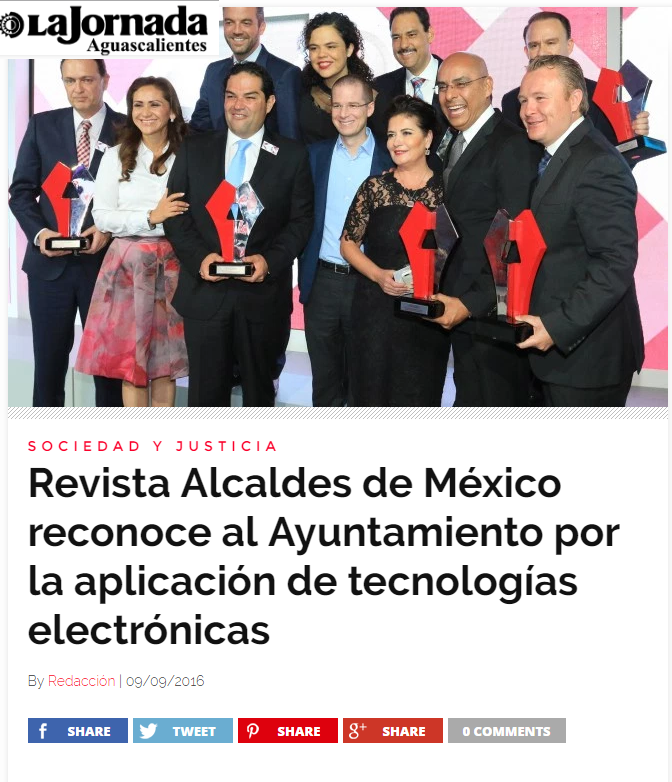 Revista Alcaldes de México reconoce al Ayuntamiento por la aplicación de tecnologías electrónicas