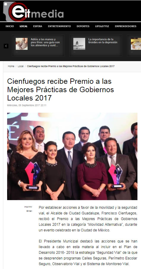 Cienfuegos recibe Premio a las Mejores Prácticas de Gobiernos Locales 2017