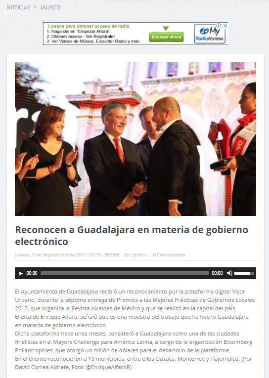 Reconocen a Guadalajara en materia de gobierno electrónico