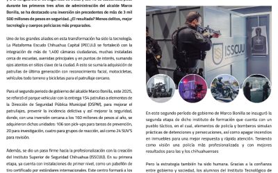 Chihuahua Capital Avanza con Paso Firme: Seguridad, Tecnología y Resultados que se notan.