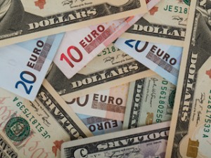 dollars and euros background