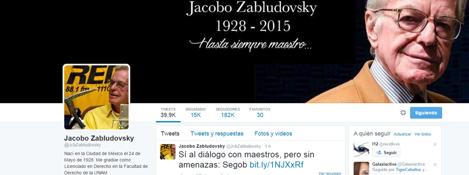 Jacobo Zabludovsky “sigue tuiteando”