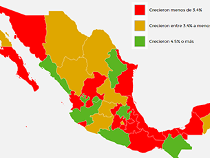 Hidalgo, Guerrero y Nuevo León, estados con mayor crecimiento económico