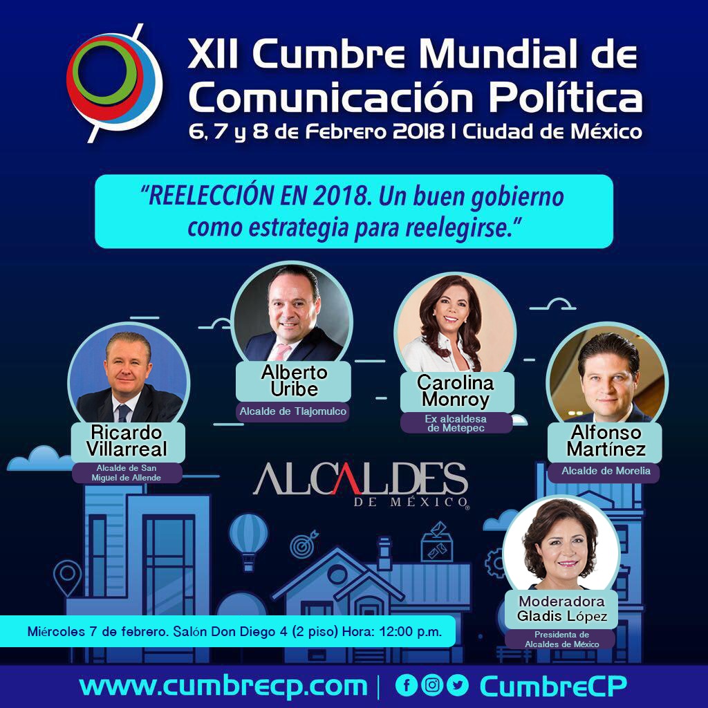 Alcaldes hablarán sobre reelección en panel de la XII Cumbre Mundial CP en la CDMX