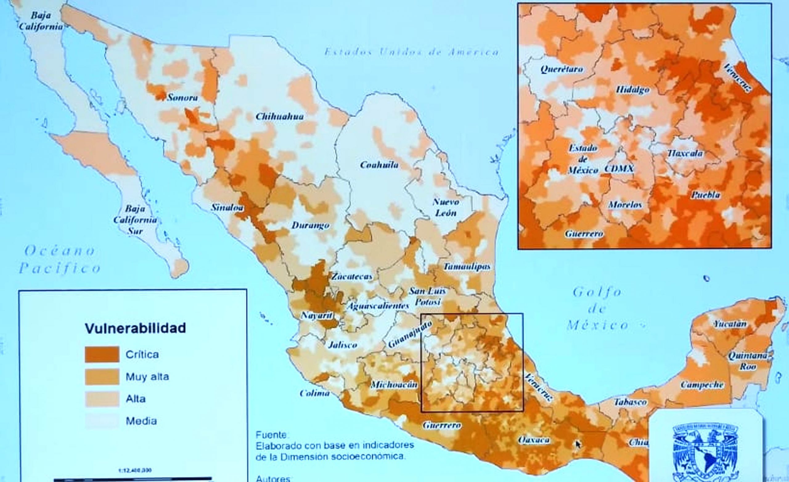 Vulnerabilidad a COVID-19 es mayor en municipios marginados: UNAM