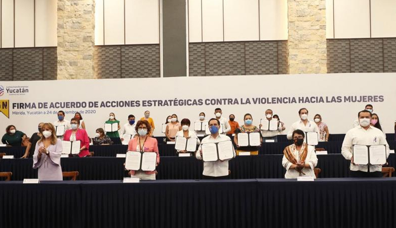 Gobierno y 15 municipios de Yucatán firman acuerdo contra la violencia hacia las mujeres