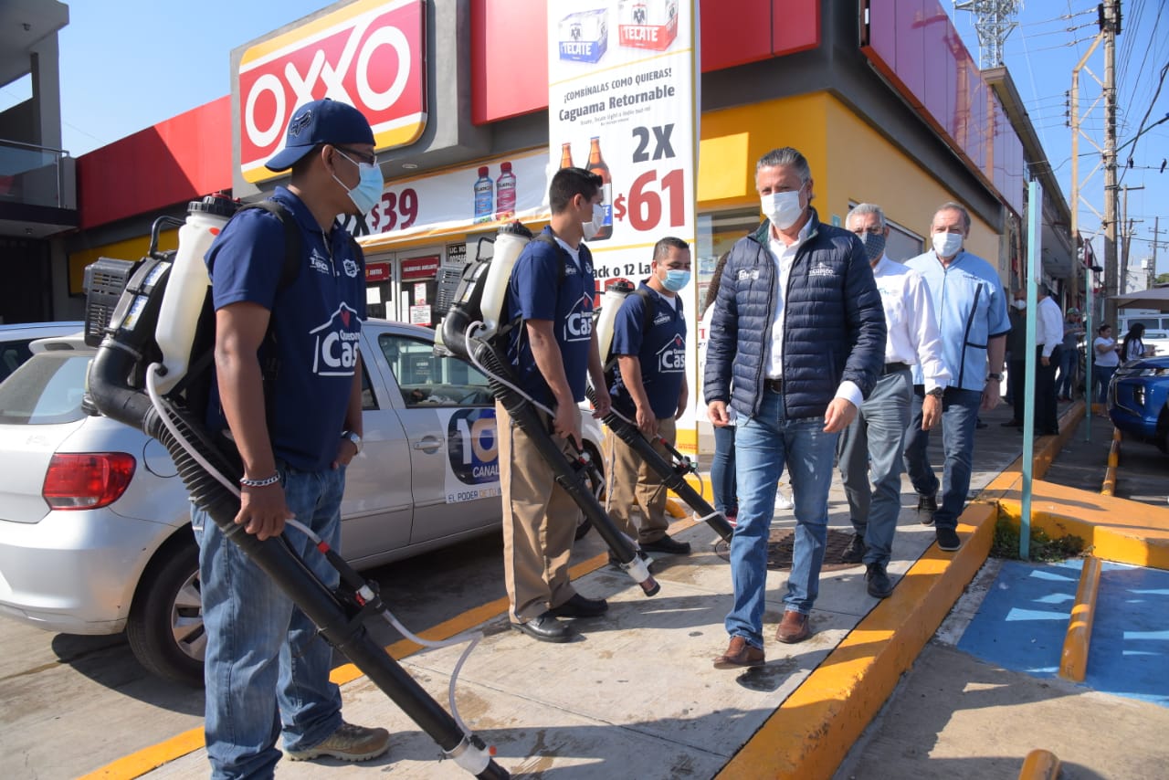 Tampico amplía campaña de sanitización en establecimientos comerciales y zonas habitacionales