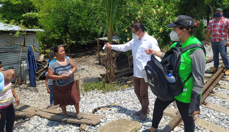 Huiloapan instalada módulo de atención médica Covid-19