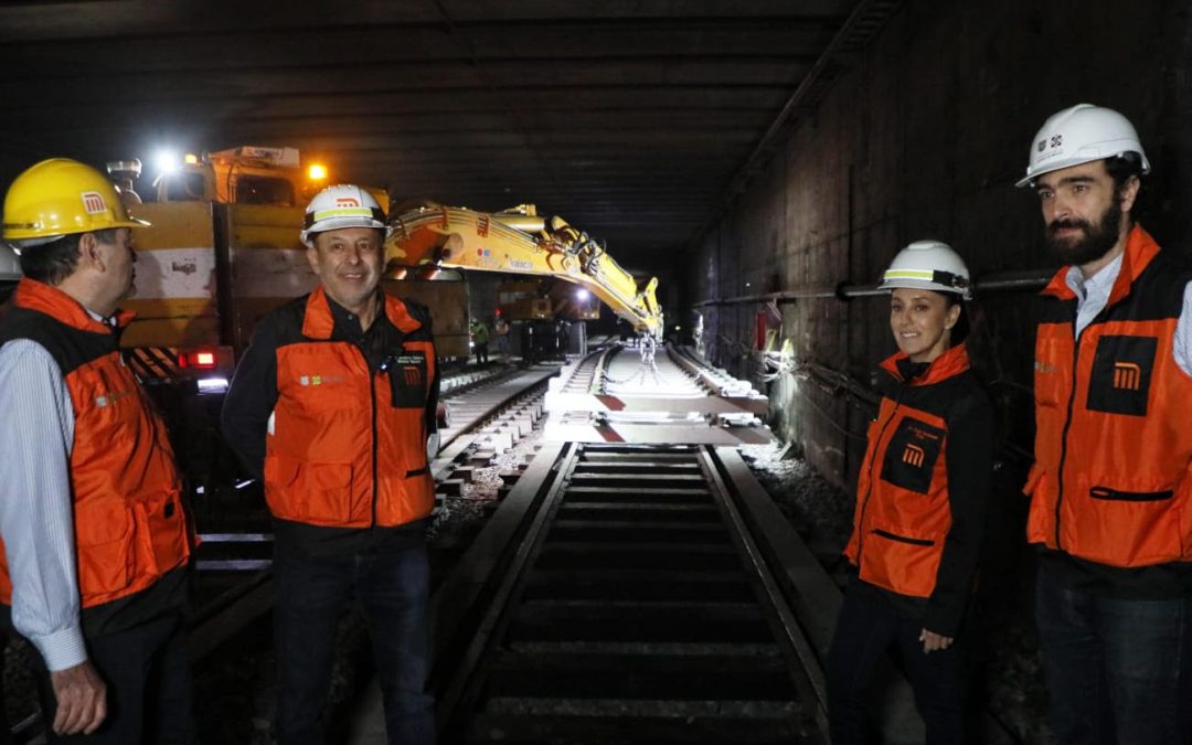 Colocan primeras vías de la nueva Línea 1 del Metro CDMX