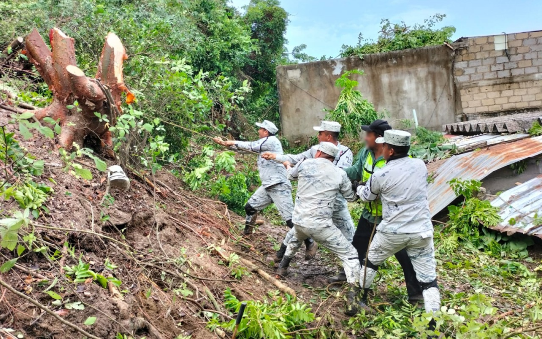 Guardia Nacional aplica Plan GN-A por desbordamiento del Río Papaloapan