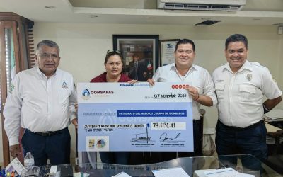 Gracias a pago mensual de usuarios del Oomsapas Los Cabos, permite la entrega del recurso económico a Bomberos y Cruz Roja