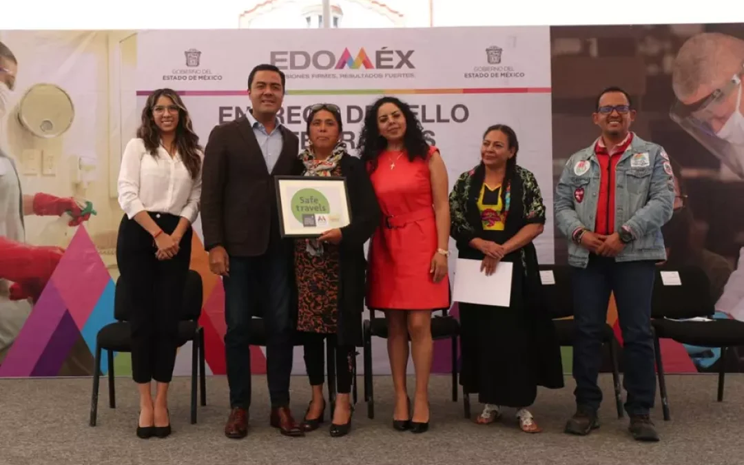Se entregaron 67 Sellos Safe Travels a negocios de Almoloya de Juárez y San Mateo Atenco