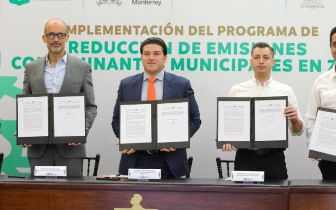 Gobernador Samuel García y municipios metropolitanos firman Carta Intención para reducción de emisiones contaminantes