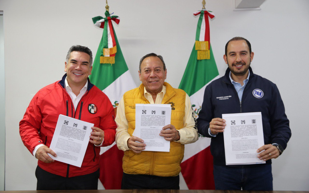 Registran PAN, PRI y PRD coalición Fuerza y Corazón por México ante el INE