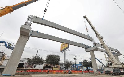 En NL avanza montaje de trabes de rodadura de la Línea 6 del Metro