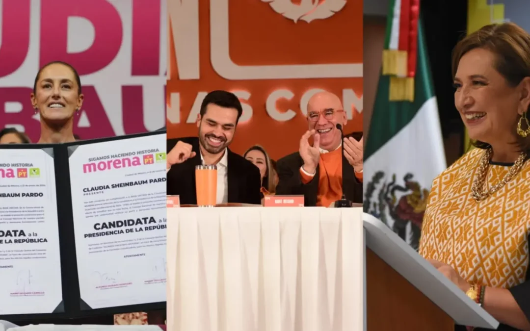 Gálvez, Sheinbaum y Máynez se ratifican como candidatas y candidato presidencial de sus partidos