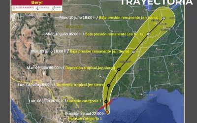 Beryl continúa como tormenta tropical, provoca fuertes lluvias en Tamaulipas