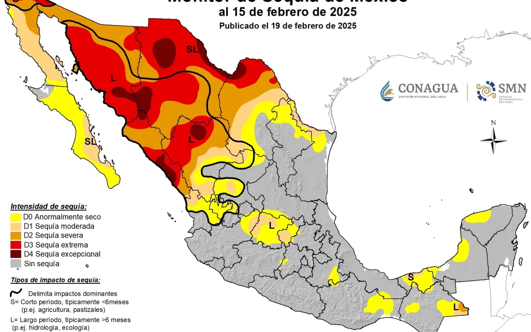 Entidades del norte del país enfrenta sequía extrema