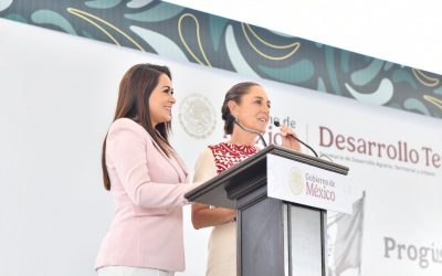 En Aguascalientes, Teresa Jiménez y Claudia Sheinbaum impulsan programas sociales