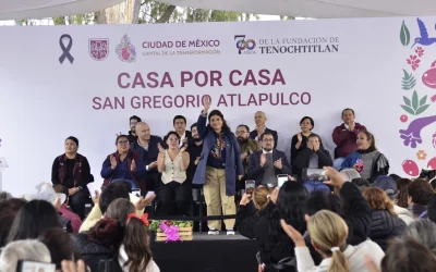 Anuncian mejoras en planteles y alumbrado público en San Gregorio Atlapulco