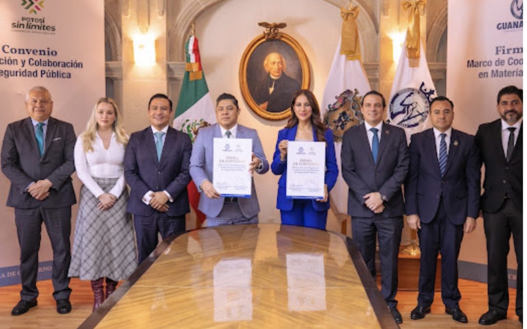 Guanajuato y SLP firman convenio para reforzar seguridad