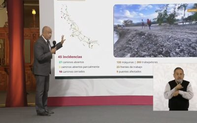 Disminuyen regiones aisladas por lluvias: SICT
