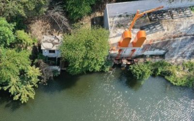 Conagua clausura un aprovechamiento ilegal de agua en el río la Antigua, Veracruz