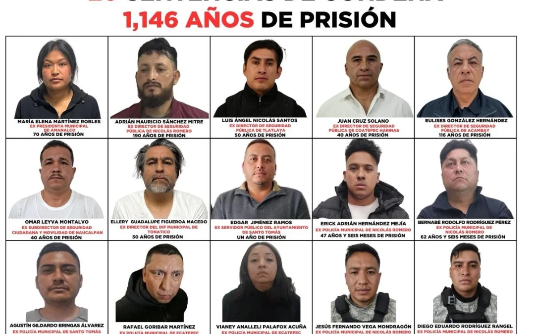 Operación “Enjambre” acumula más de mil años de prisión contra red criminal infiltrada en el Edomex