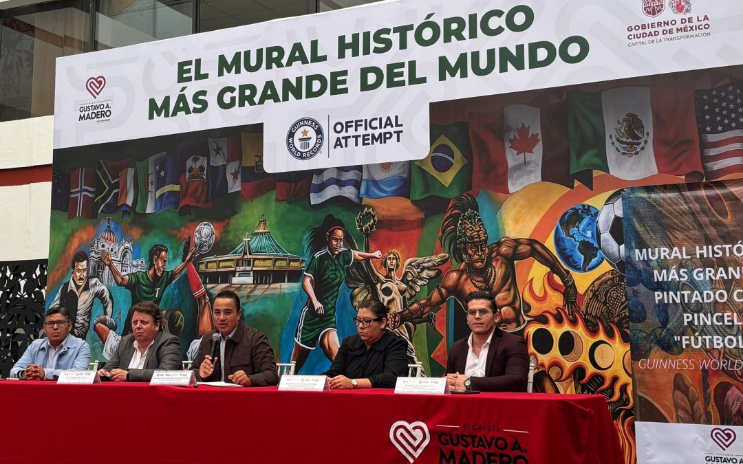 Gustavo A. Madero busca el récord Guinness al mural histórico más grande del mundo.
